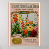 ヴィンテージ園芸花の種子カタログ ポスター (正面)