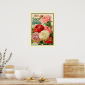 ヴィンテージ園芸花の種子カタログ ポスター (キッチン)