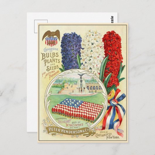 ヴィンテージ園芸花の種子カタログ ポストカード (正面/裏面)