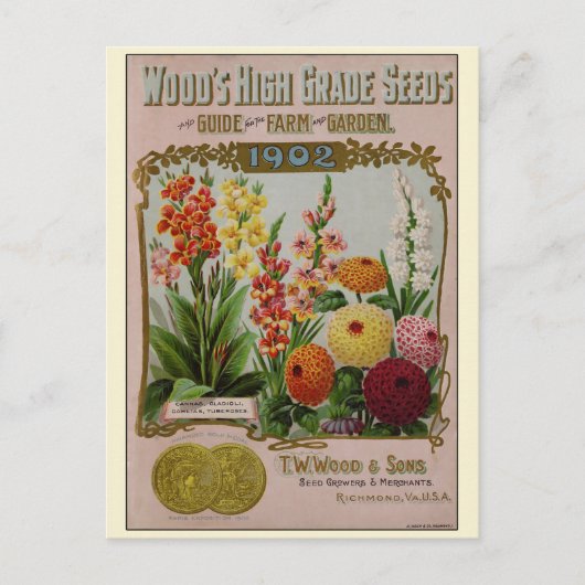 ヴィンテージ園芸花の種子カタログ ポストカード (正面)