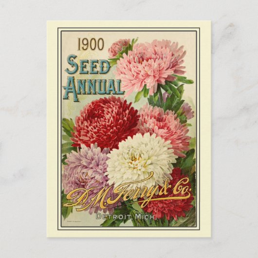 ヴィンテージ園芸花の種子カタログ ポストカード (正面)