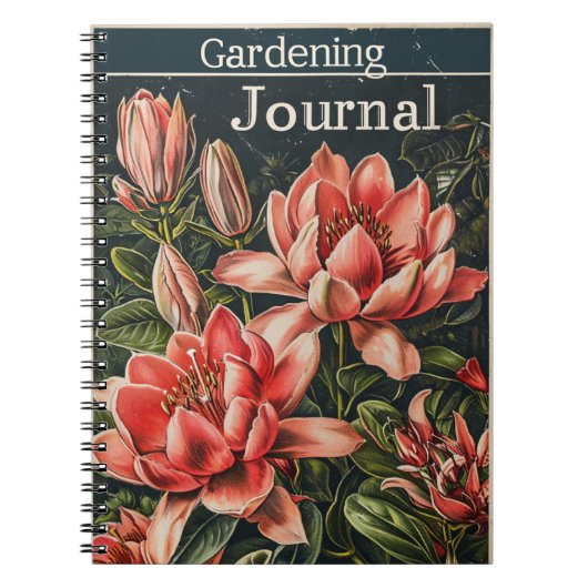ヴィンテージ園芸花 ノートブック (正面)
