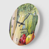 ヴィンテージ園芸野菜 ラージ壁時計 (傾斜)