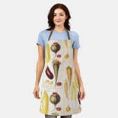 ヴィンテージ園野菜キッチンアート エプロン (着用した状態)