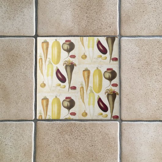 ヴィンテージ園野菜キッチンアート タイル