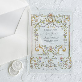 ヴィンテージ園 カラフル| Luxe結婚's アクリル招待状