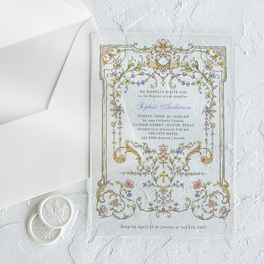 ヴィンテージ園 | バプテカラフルィス アクリル招待状