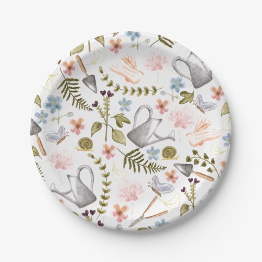 ヴィンテージ園|水彩|コッタゲコア ペーパープレート (正面)