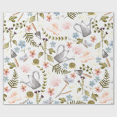 ヴィンテージ園 |水彩 |コテージコア ラッピングペーパー (フラット)