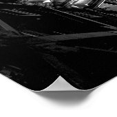 ヴィンテージ土星Vのモノクロ写真 ポスター (角)