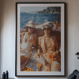 ヴィンテージ地中海のグラマークラシックボートトリップ ポスター