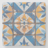 ヴィンテージ地中海のタイルストーンコースター ストーンコースター (正面)