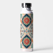 ヴィンテージ地中海のタイル水筒 ウォーターボトル (左面)