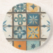 ヴィンテージ地中海のタイル砂岩コースター コースター (正面)