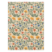 ヴィンテージ地中海のフローラのシームレスなパターン テーブルクロス (正面)