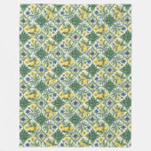 ヴィンテージ地中海の幾何伝統的デザイン フリースブランケット (正面)