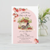 ヴィンテージ地元で栽培された農家市場ベビーシャワー 招待状 (スタンド正面)