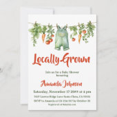 ヴィンテージ地元で育てた素朴なガーデンベイビーシャワー 招待状 (正面)