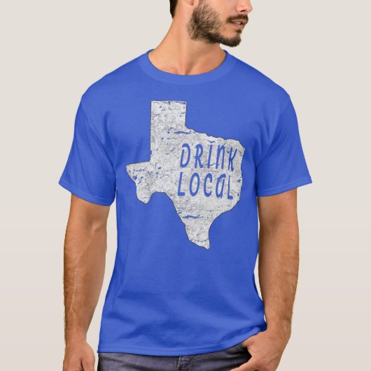 ヴィンテージ地元のクラフトビールを飲むテキサス州 Tシャツ (正面)