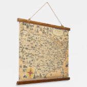 ヴィンテージ地図アメリカ合衆国アメリカ合衆国アメリカ合衆国ウォール 吊り下げ型タペストリー (傾斜あり)