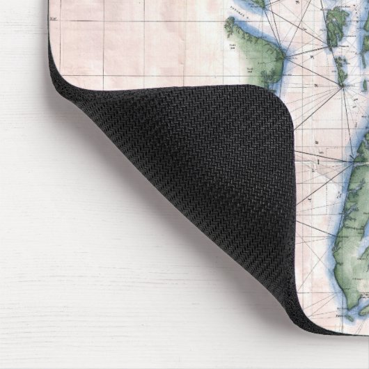 ヴィンテージ地図チェサピーク湾とデラウェア湾 マウスパッド (コーナー)