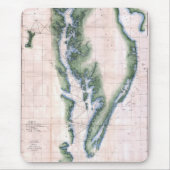 ヴィンテージ地図チェサピーク湾とデラウェア湾 マウスパッド (正面)
