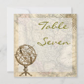 ヴィンテージ地図テーブルナンバー 招待状 (裏面)