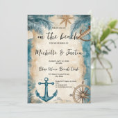 ヴィンテージ地図ビーチいかりコースト結婚ーズ 招待状 (スタンド正面)