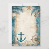 ヴィンテージ地図ビーチいかりコースト結婚ーズ 招待状 (裏面)