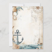 ヴィンテージ地図ビーチトロピカルアイランド結婚ズ 招待状 (裏面)