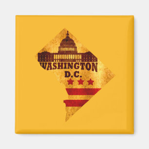 ヴィンテージ地図フラグワシントンDC マグネット