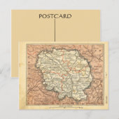 ヴィンテージ地図フランスクルーズ ポストカード (正面/裏面)