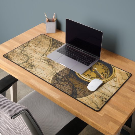 ヴィンテージ地図旅行テーマ デスクマット (オフィス2)