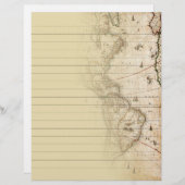 ヴィンテージ地図裏地スクラップブック筆記用紙 (正面/裏面)