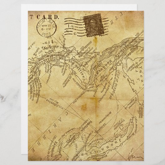 ヴィンテージ地図 (正面/裏面)