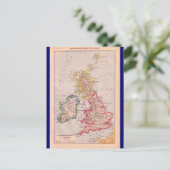 ヴィンテージ地図、イギリス諸島、1920年頃 ポストカード (スタンド正面)