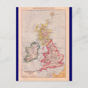 ヴィンテージ地図、イギリス諸島、1920年頃 ポストカード
