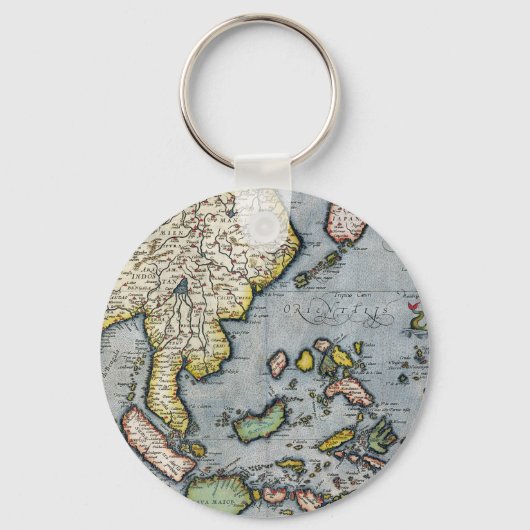 ヴィンテージ地図 |インドからニューギニア キーホルダー (正面)