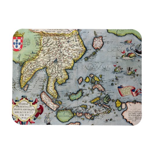 ヴィンテージ地図 |インドからニューギニア マグネット (横)