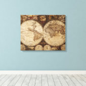 ヴィンテージ地図 キャンバスプリント (インサイチュ (ウッドフロア))