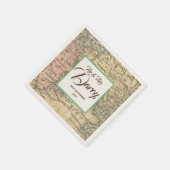 ヴィンテージ地図 スタンダードカクテルナプキン (角)