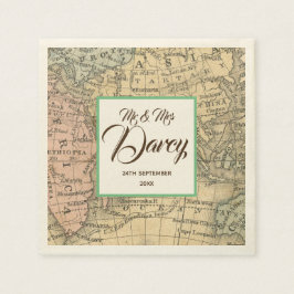 ヴィンテージ地図 スタンダードカクテルナプキン