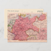 ヴィンテージ地図、ドイツ1920年頃 ポストカード (正面/裏面)