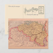 ヴィンテージ地図、ベルギー、1920年頃 ポストカード (正面/裏面)
