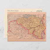 ヴィンテージ地図、ベルギー、1920年頃 ポストカード (正面/裏面)