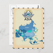 ヴィンテージ地図 ポストカード (正面/裏面)