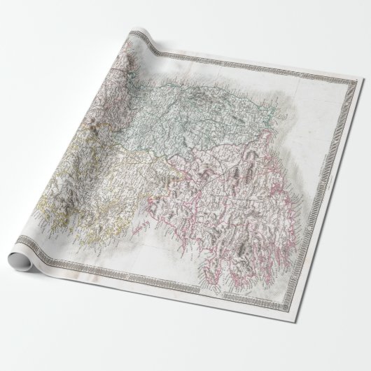 ヴィンテージ地図 ラッピングペーパー (アンロールド)