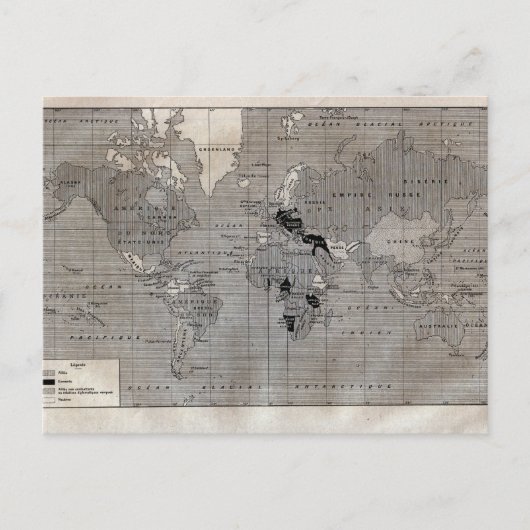 ヴィンテージ地図,「第一次世界大戦」1920年頃 ポストカード (正面)