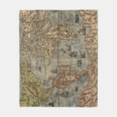 ヴィンテージ地図（1565年） フリースブランケット (正面)