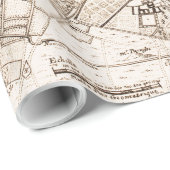 ヴィンテージ地図（1742年） ラッピングペーパー (ロールコーナー)